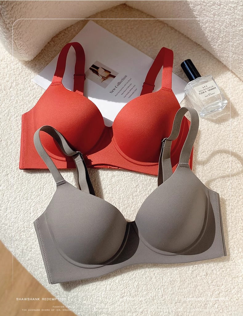 Fallsweet Nữ Push Up Bra Mềm Underwire Liền Mạch Chống Chảy xệ Brassiere B C D Cup Áo Ngực Đỏ