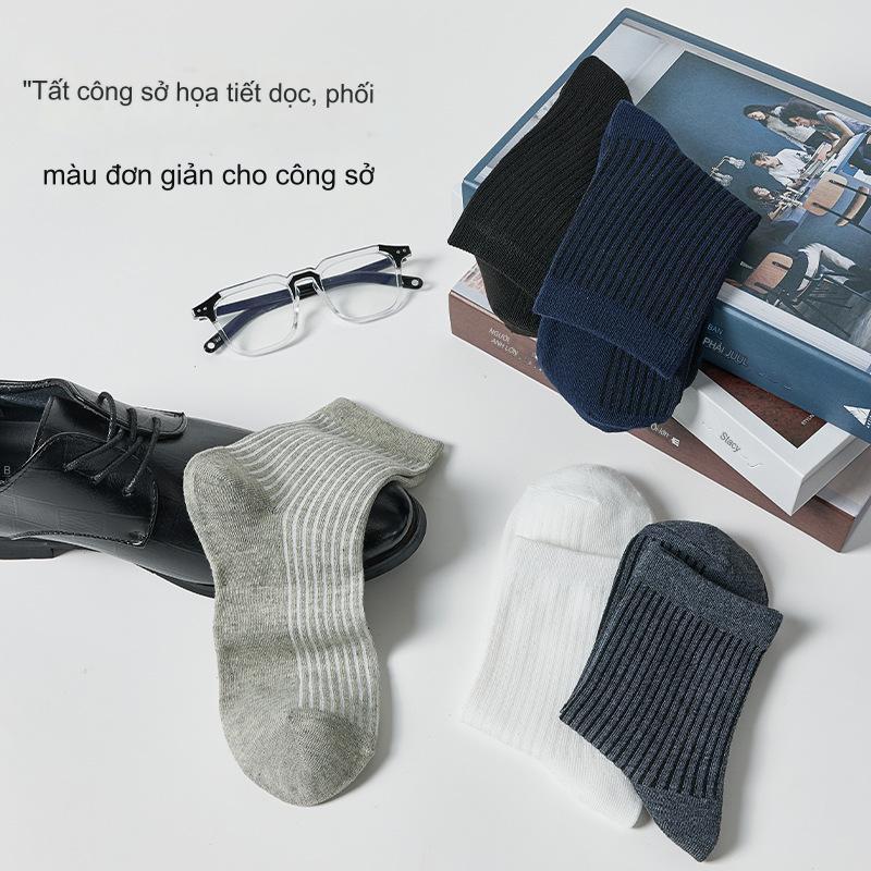 Vớ Cotton Đơn Giản Thoải Mái Dành Cho Đi Học, Đi Làm, Công Sở  khỏe mạnh tất Nam