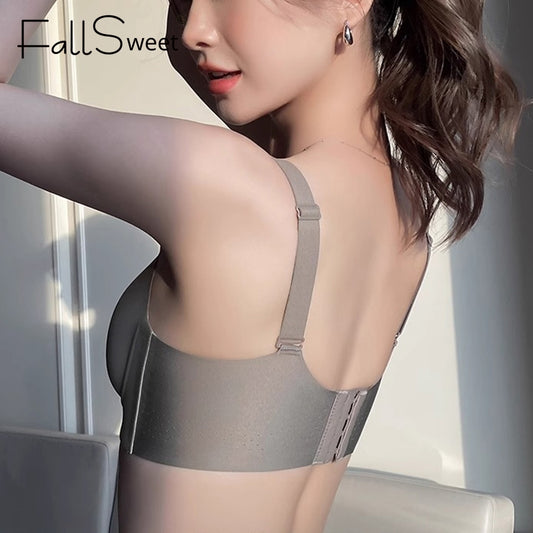 Fallsweet Nữ Push Up Bra Mềm Underwire Liền Mạch Chống Chảy xệ Brassiere B C D Cup Áo Ngực Đỏ